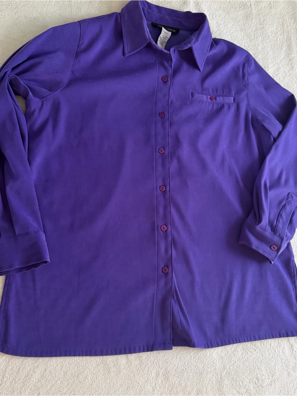 Sag Harbor Purple Button-Down Women's Shirt